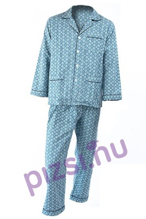 Extra méretű flanel gombos hosszúnadrágos pizsama