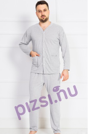 Extra méretű hosszúnadrágos gombos férfi pizsama