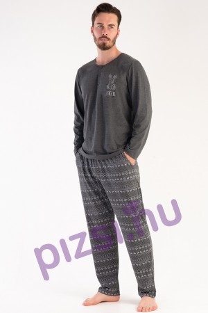 Extra méretű hosszúnadrágos gombos férfi pizsama