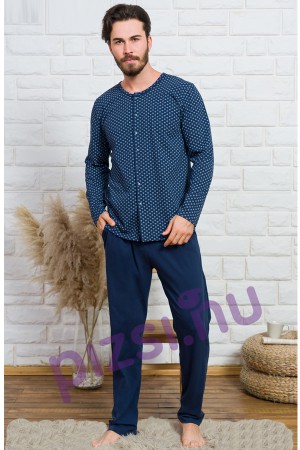 Extra méretű gombos hosszúnadrágos férfi pizsama
