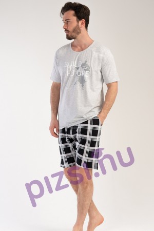 Extra méretű rövidnadrágos férfi pizsama