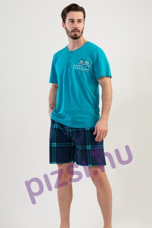 Extra méretű rövidnadrágos gombos férfi pizsama