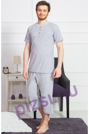 Halásznadrágos gombos férfi pizsama