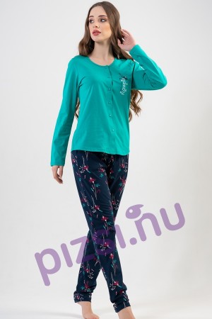 Hosszúnadrágos gombos női pizsama