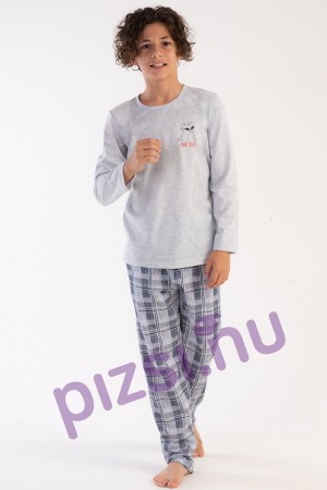 Hosszúnadrágos kockás fiú pizsama